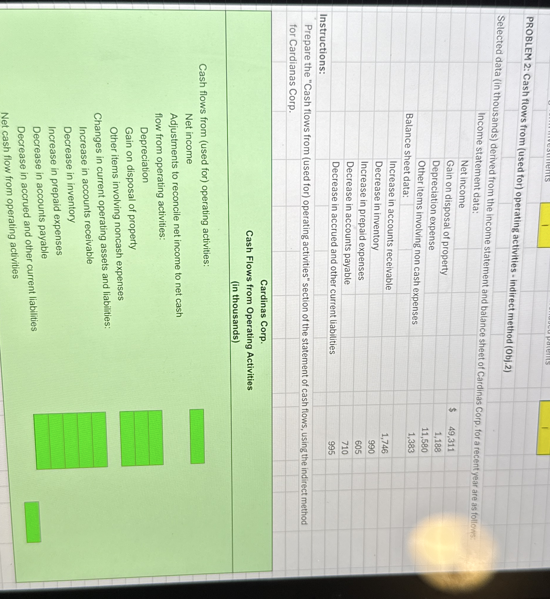 Cash flows from ( used for ) operating