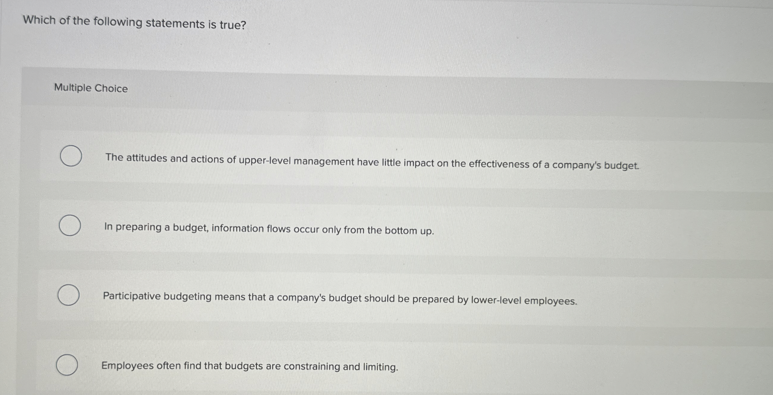 Which of the following statements is true?