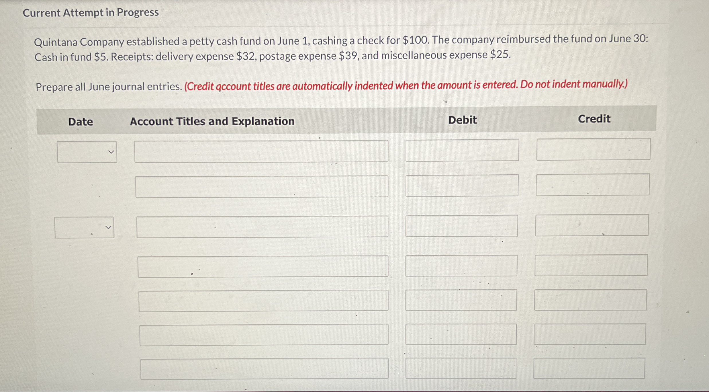 Current Attempt in Progress Quintana Company