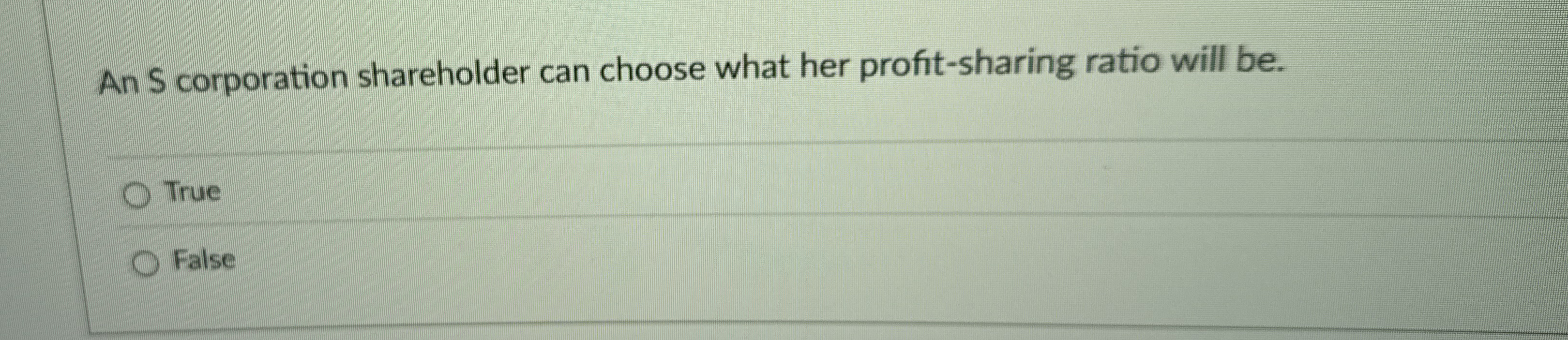 An S corporation shareholder can choose what her