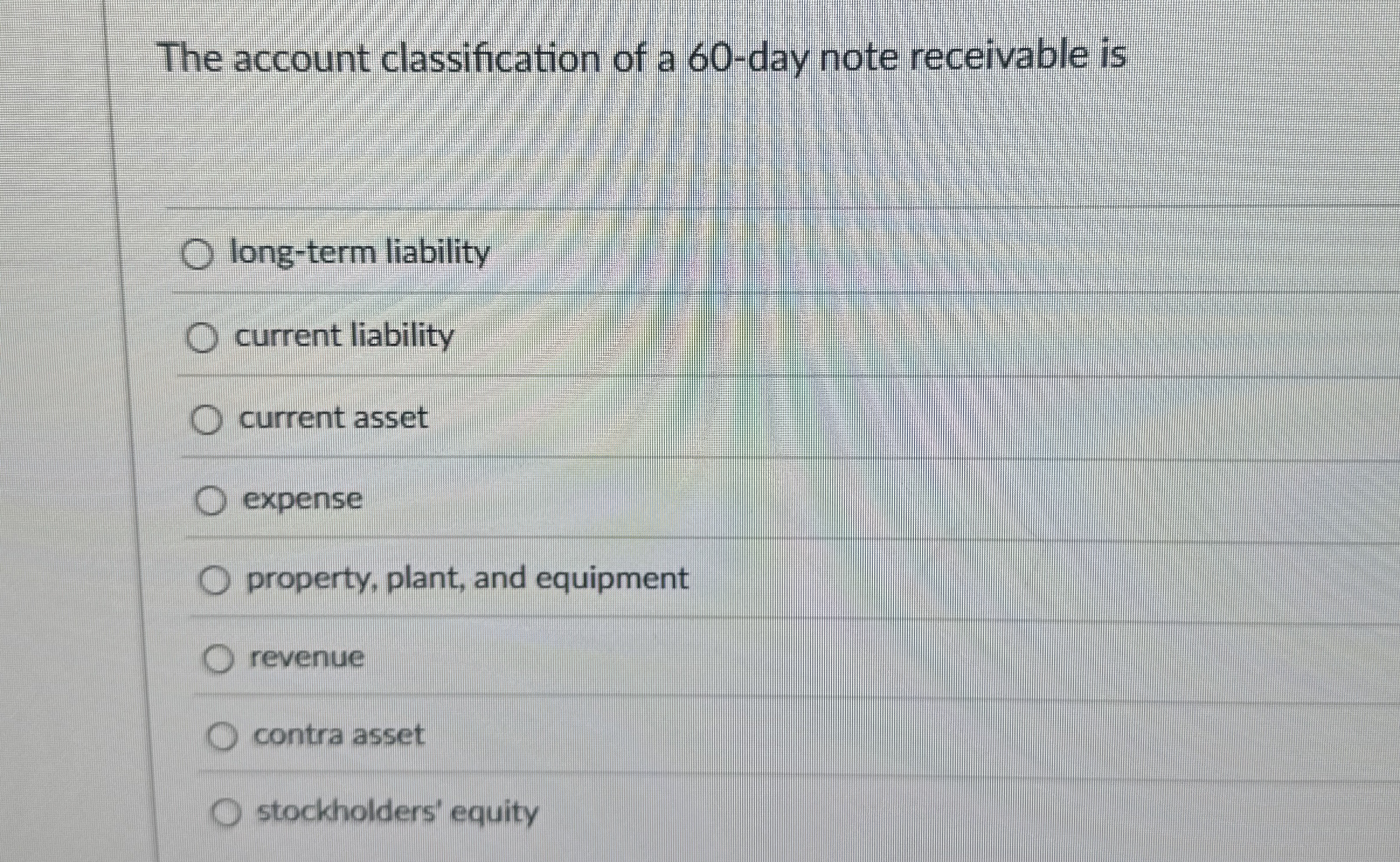 The account classification of a 6 0 - day note