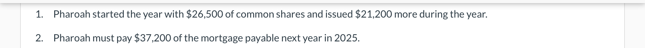 Pharoah started the year with $ 2 6 , 5 0 0 of