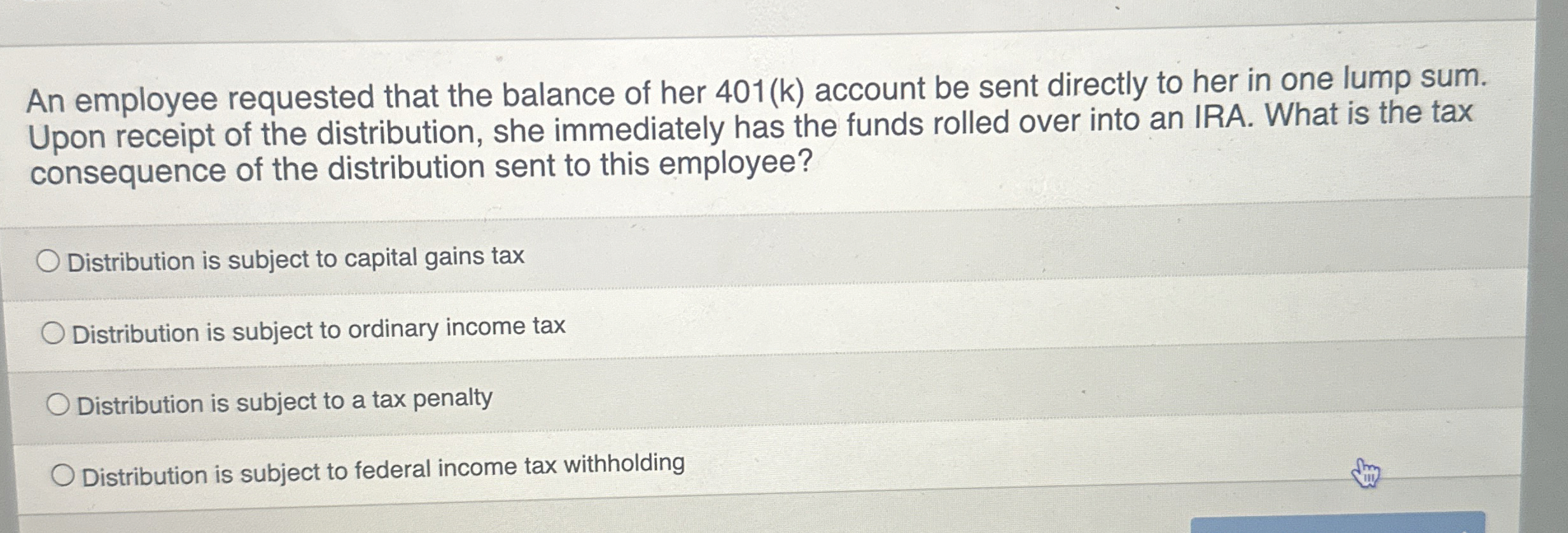 An employee requested that the balance of her 4 0