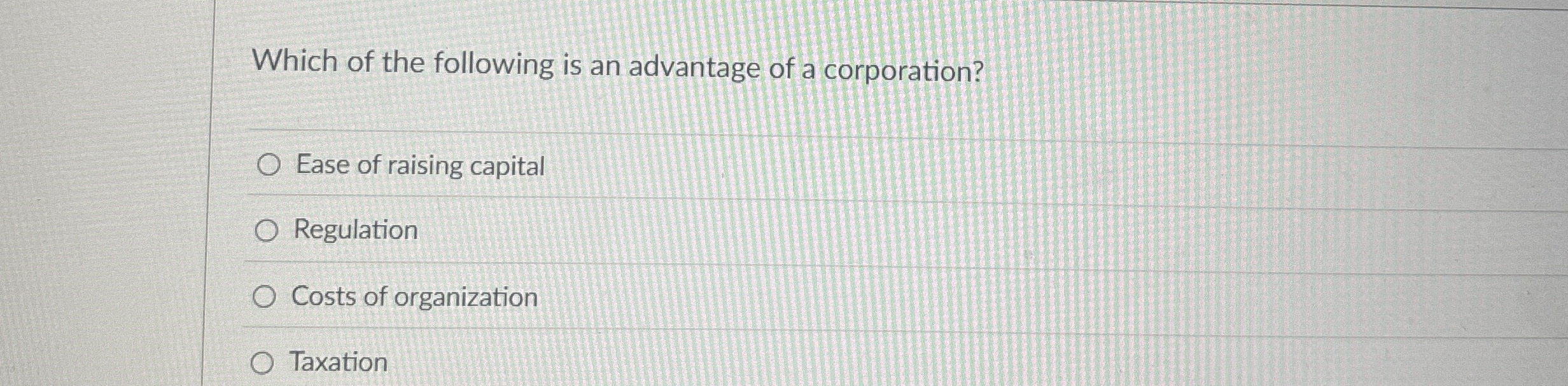 Which of the following is an advantage of a
