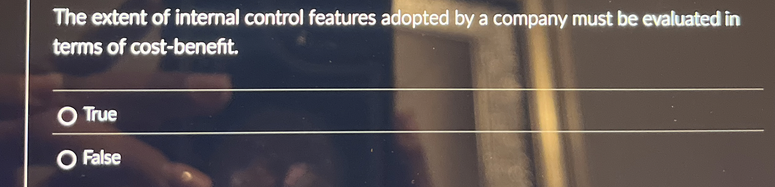 The extent of internal control features adopted