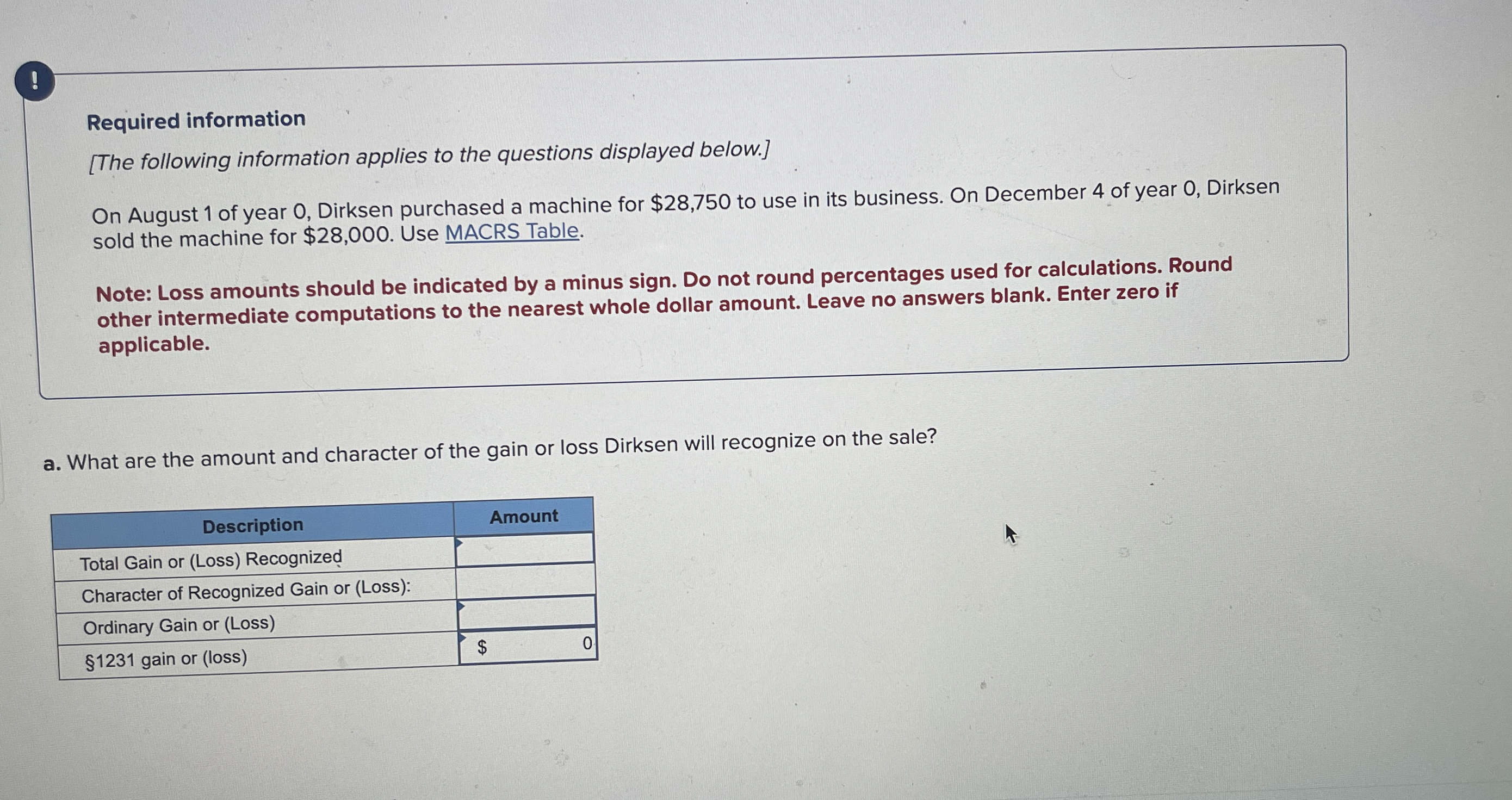 ! Required information [ The following