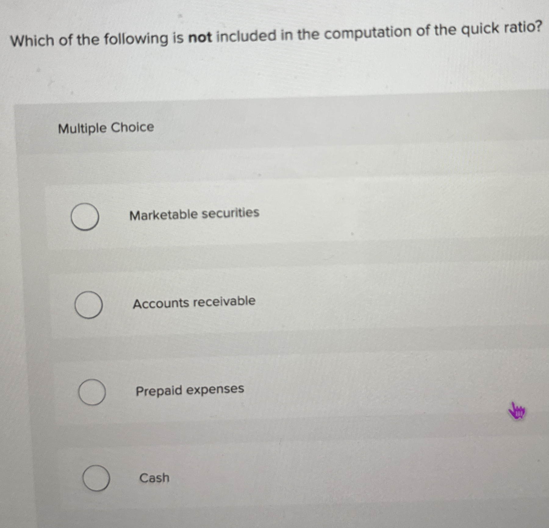 Which of the following is not included in the