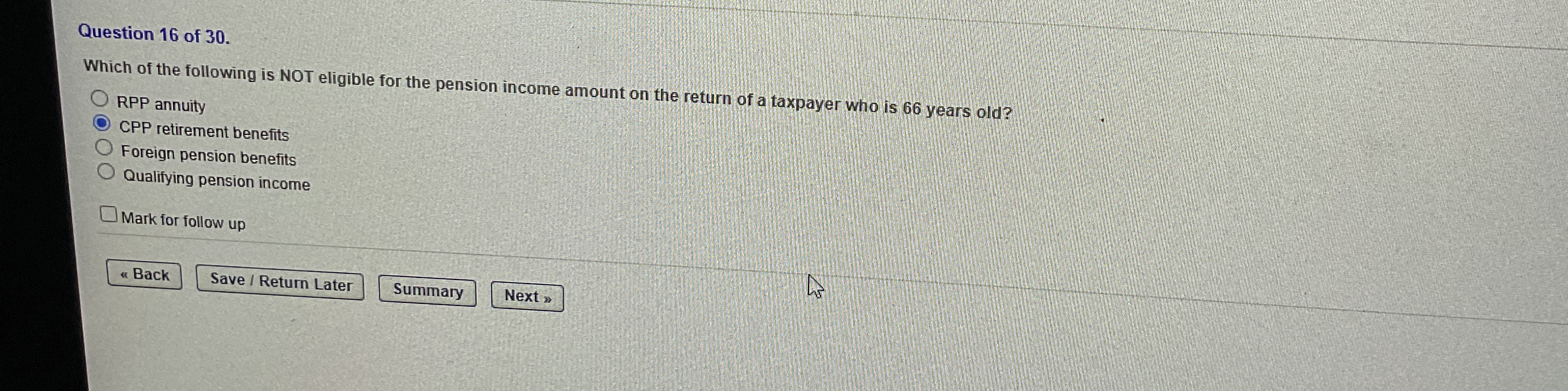 Question 1 6 of 3 0 . Which of the following is