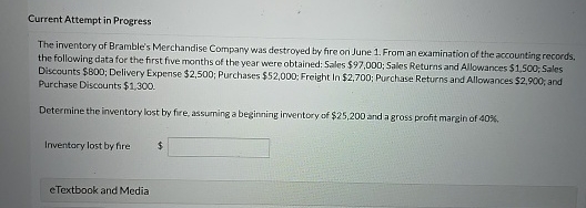 Current Attempt in Progress The inventory of