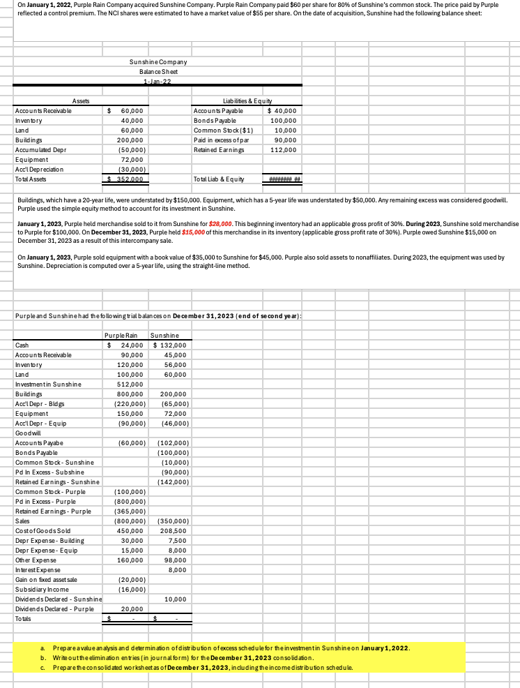 a . Prepare a value analysis and determination of