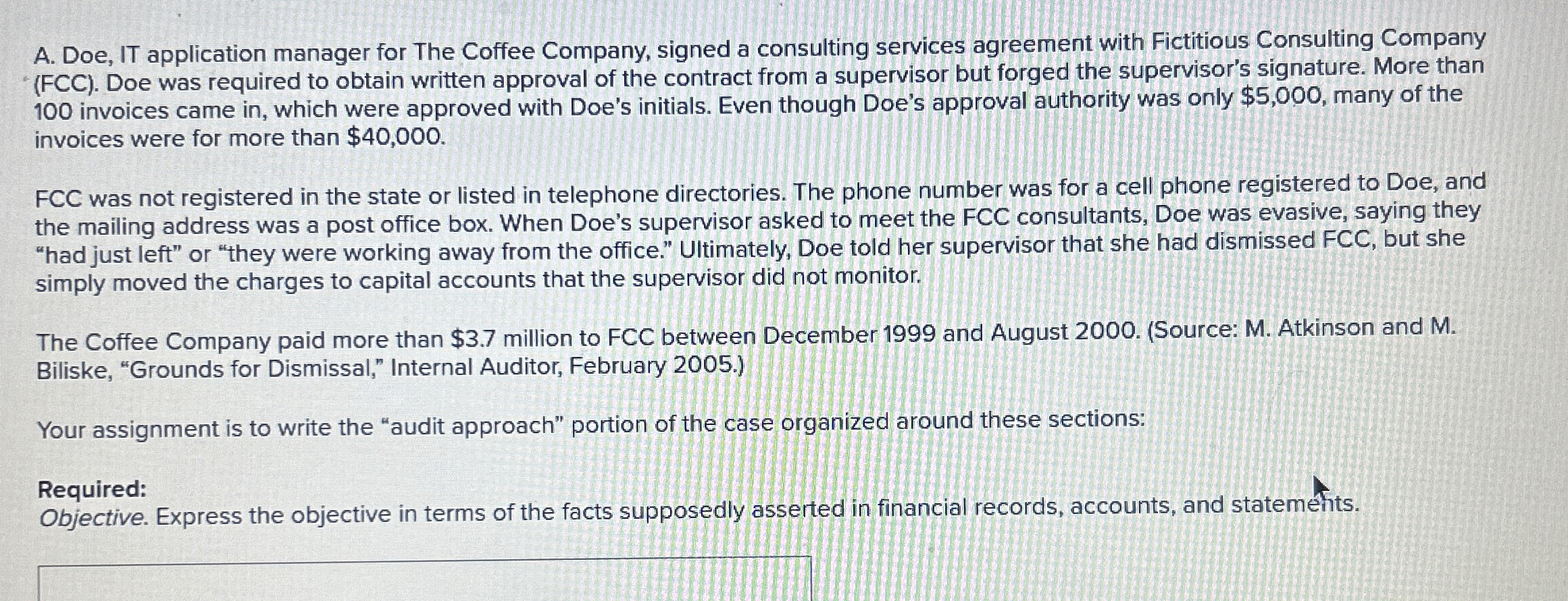 A . Doe, IT application manager for The Coffee