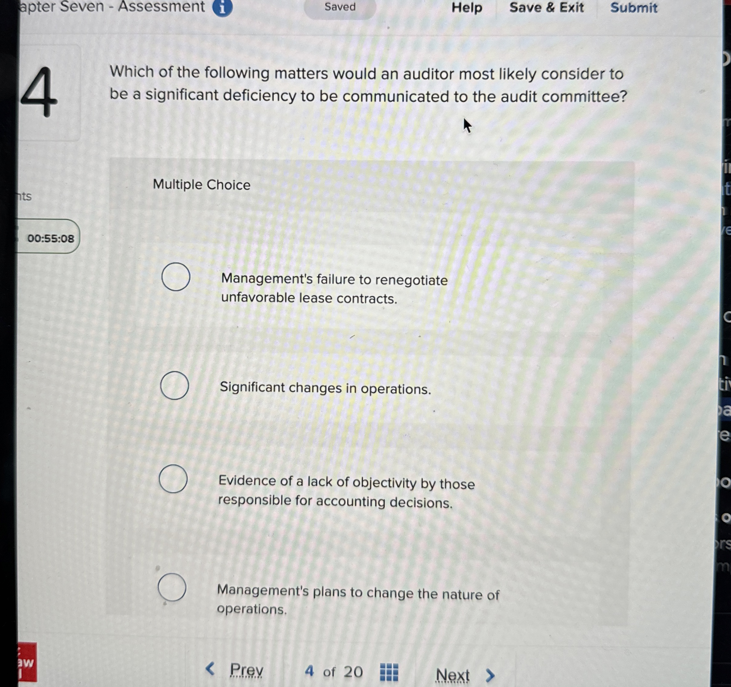 apter Seven - Assessment Saved Help Save & Exit