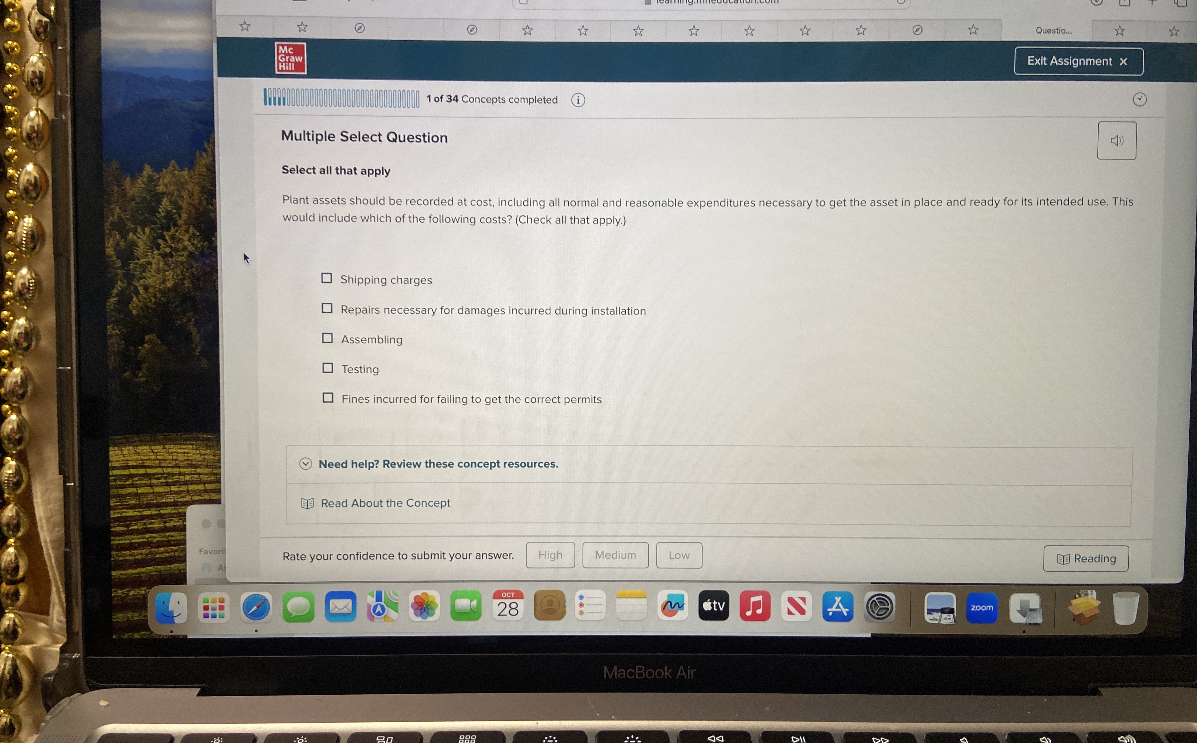 1 of 3 4 Concepts completed ( i ) Multiple Select