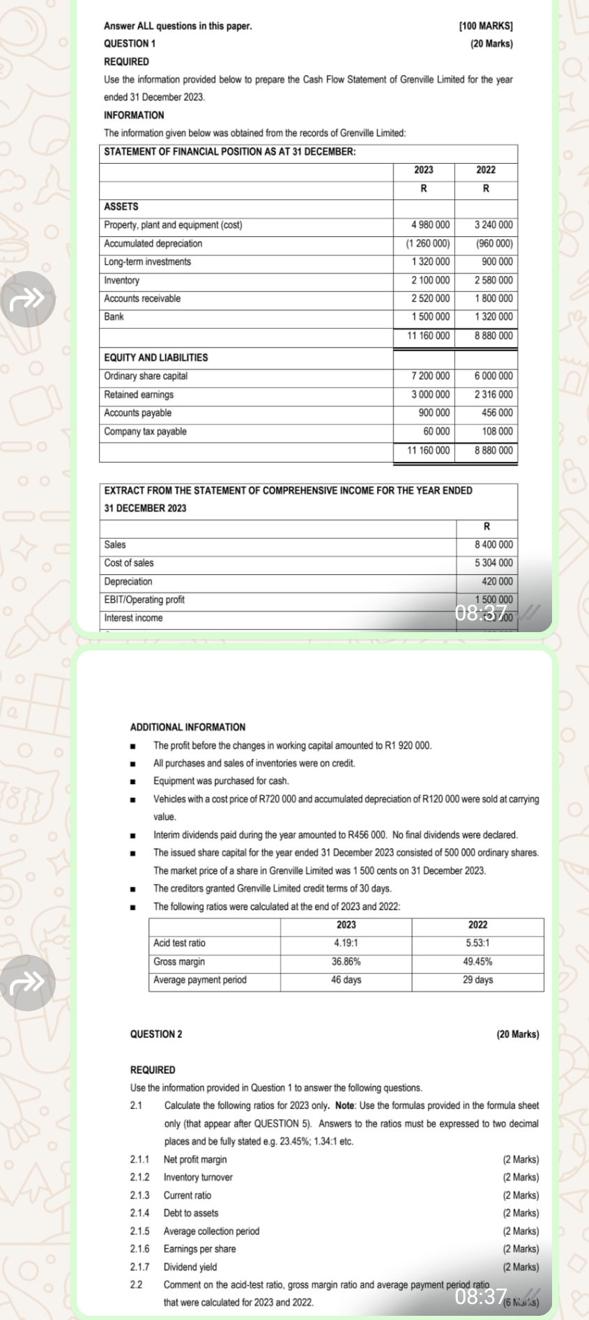 Answer ALL questions in this paper. [ 1 0 0 MARKS