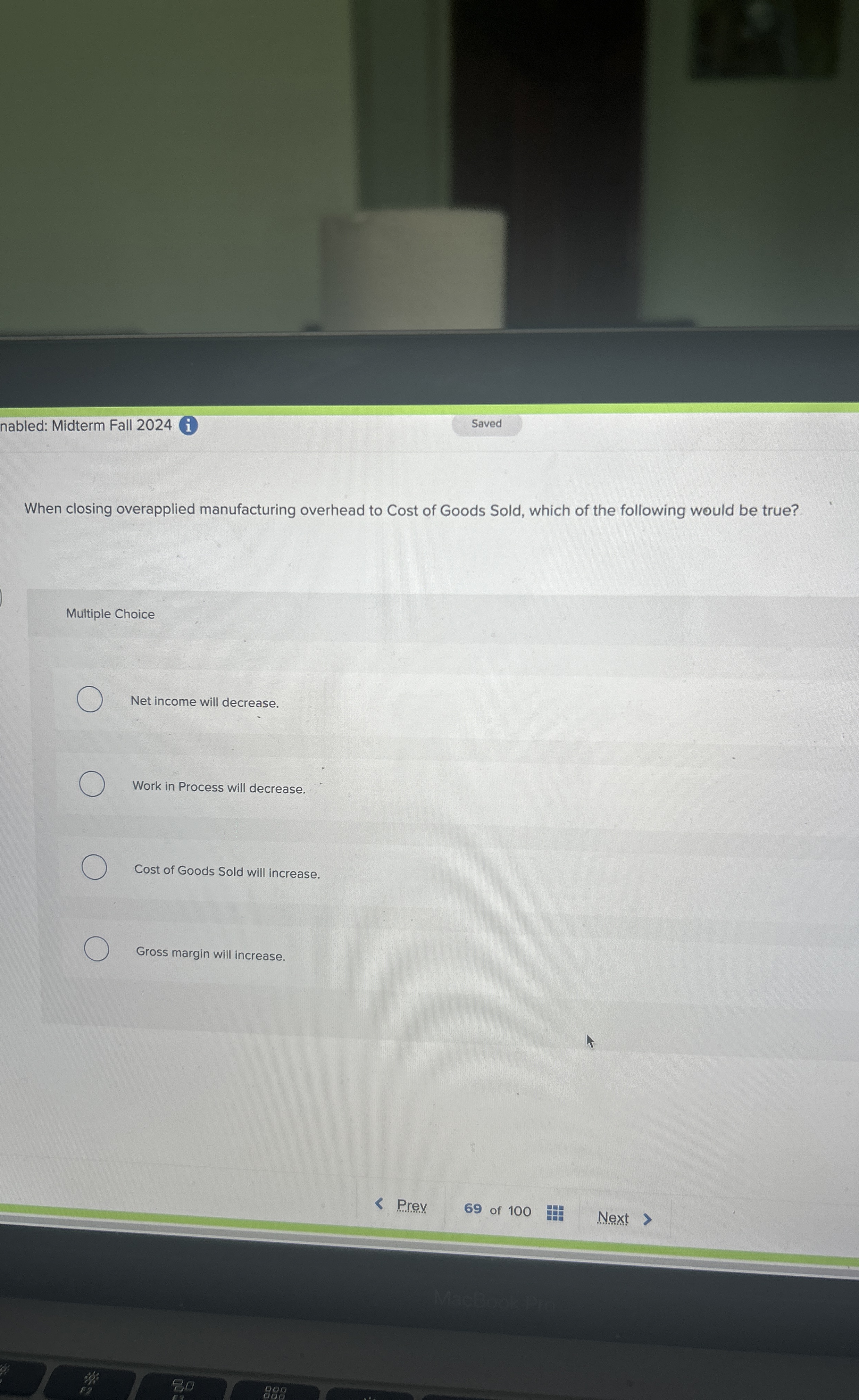 nabled: Midterm Fall 2 0 2 4 ( i ) Saved When