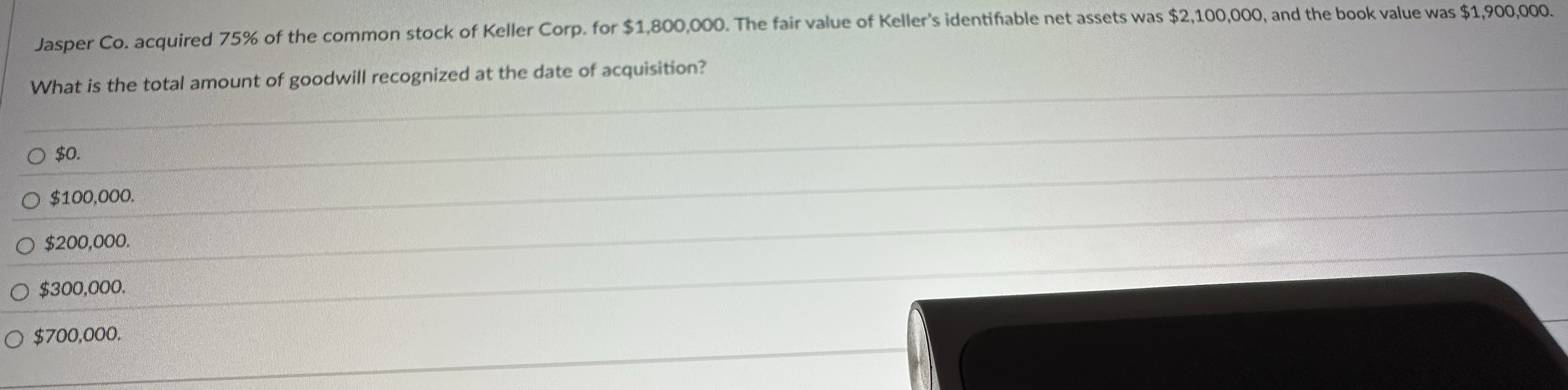 Jasper Co . acquired 7 5 % of the common stock of