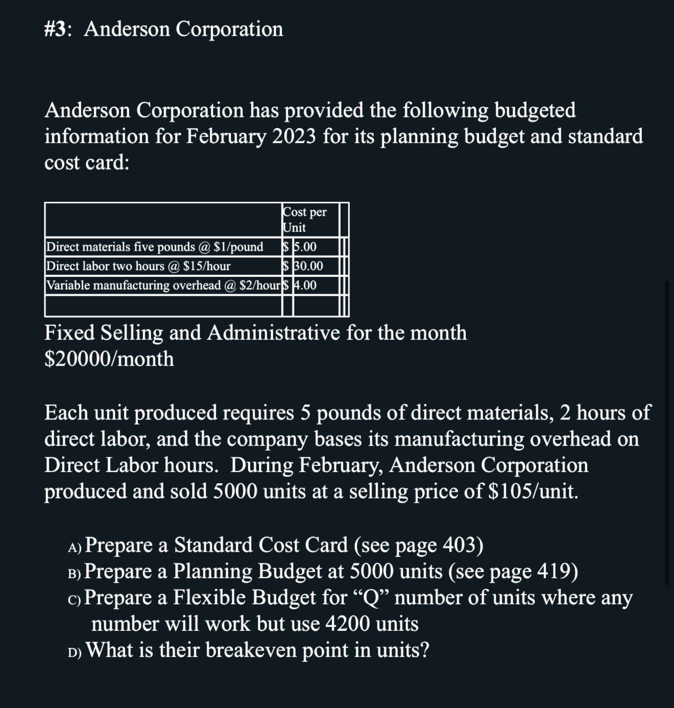 # 3 : Anderson Corporation Anderson Corporation