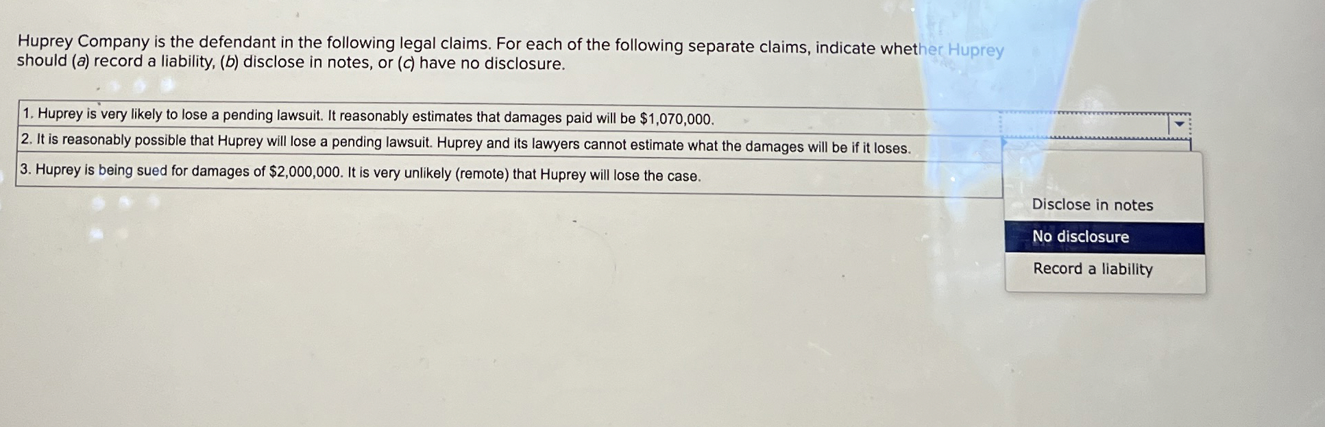 Huprey Company is the defendant in the following