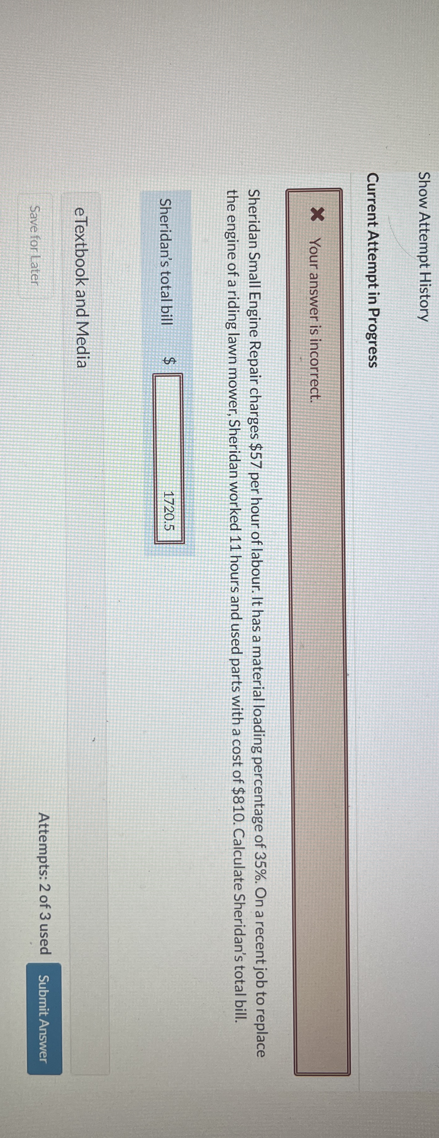 Show Attempt History Current Attempt in Progress