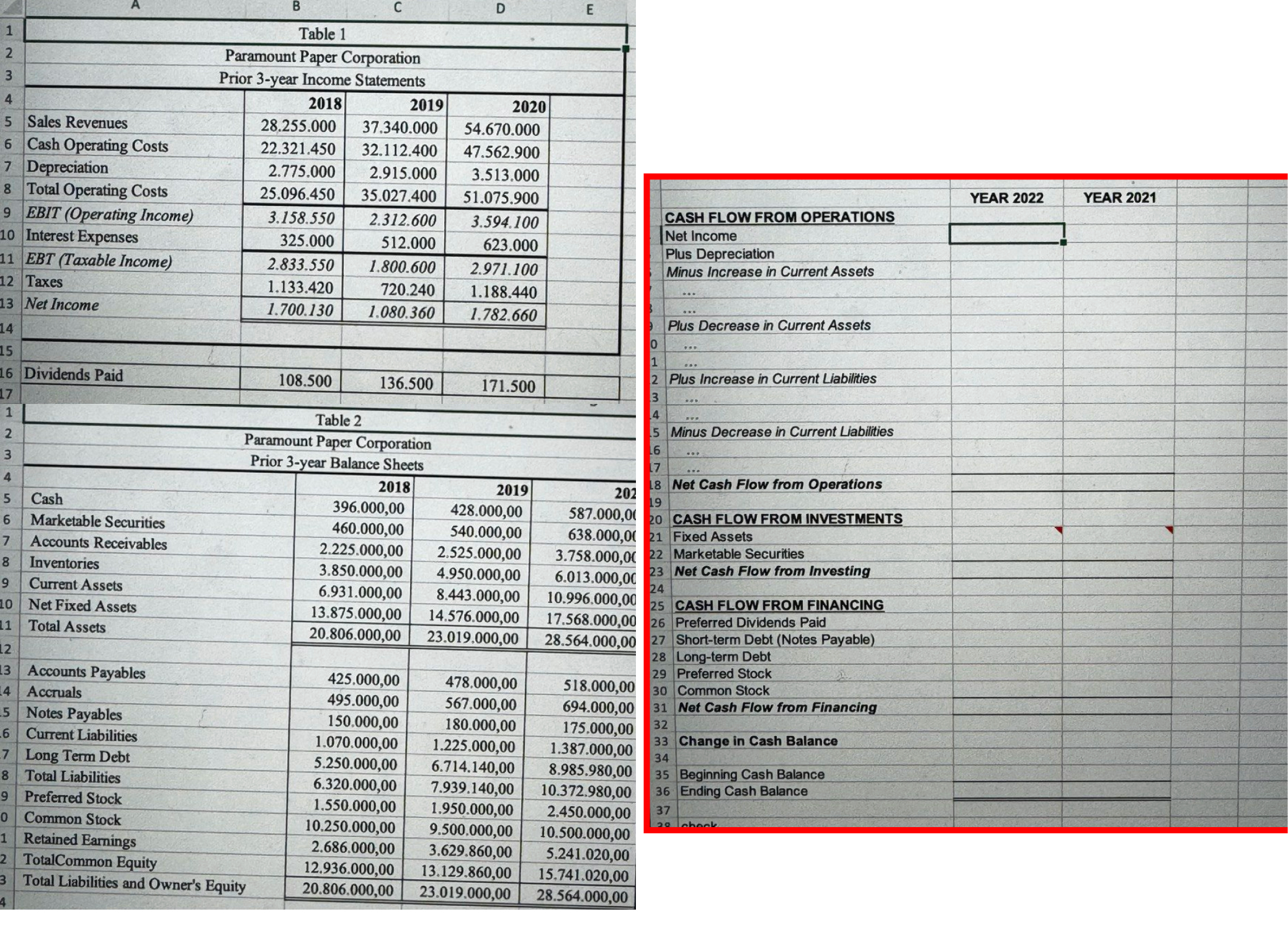 Please make a cash flow statement ( 3 rd photo in