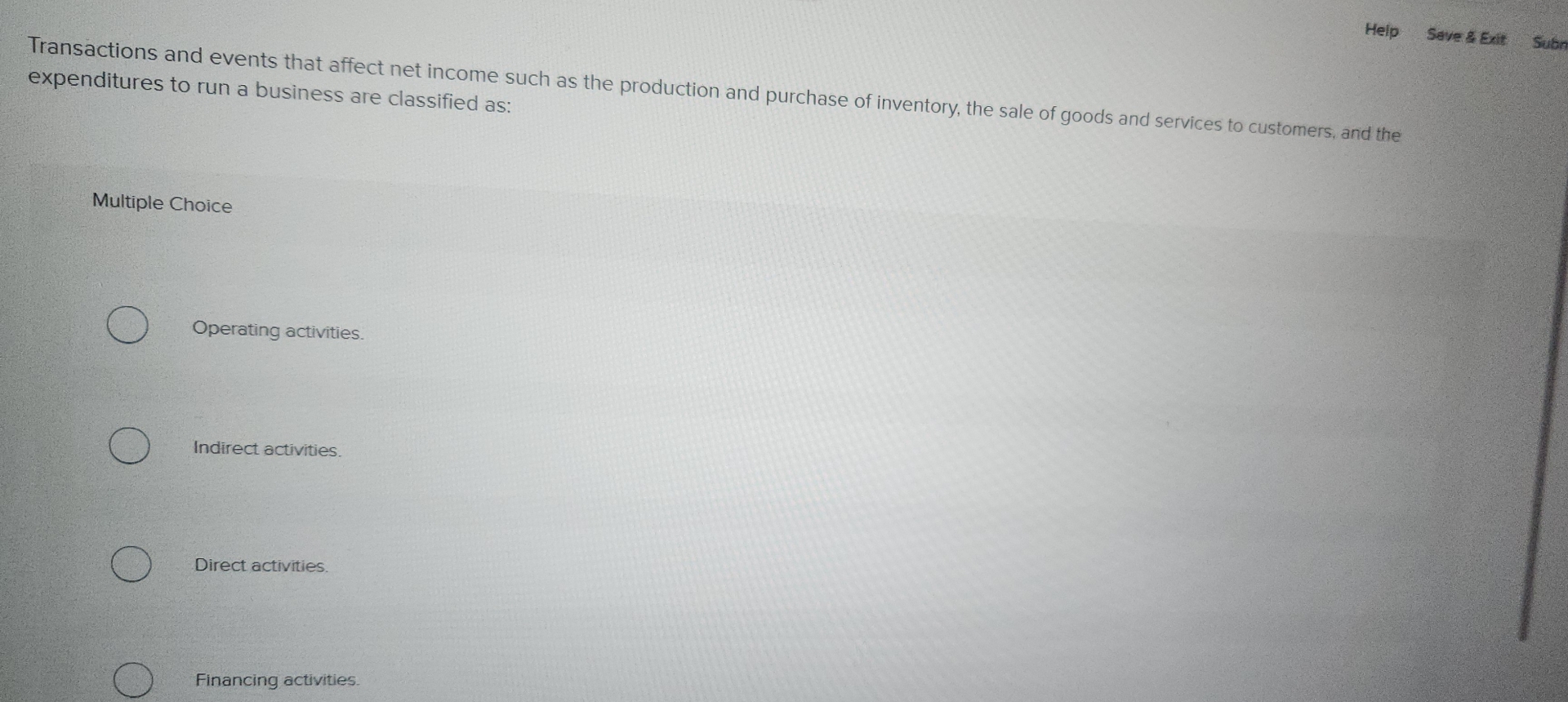 Help Save 8 Exit Transactions and events that