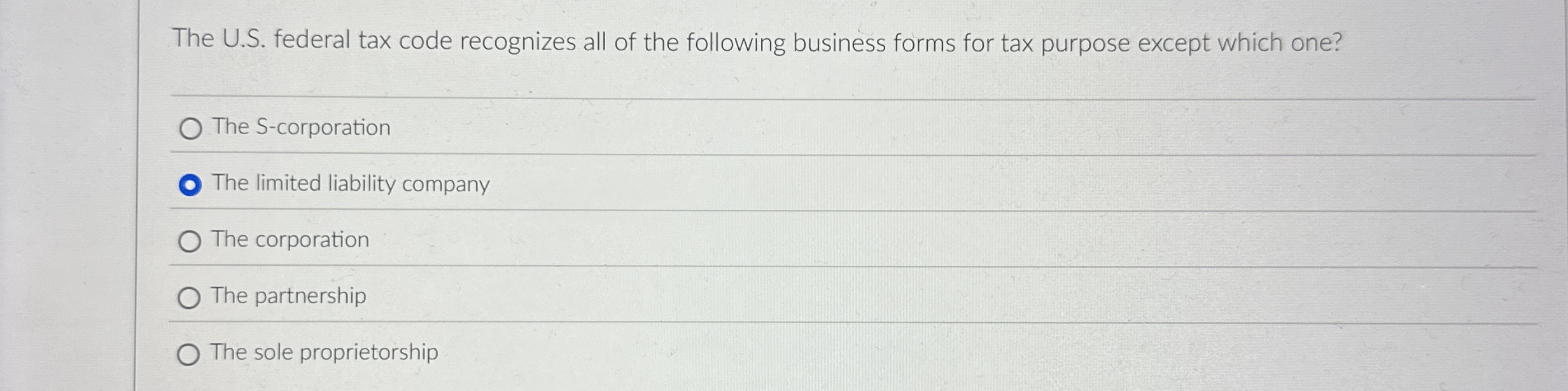 The U . S . federal tax code recognizes all of