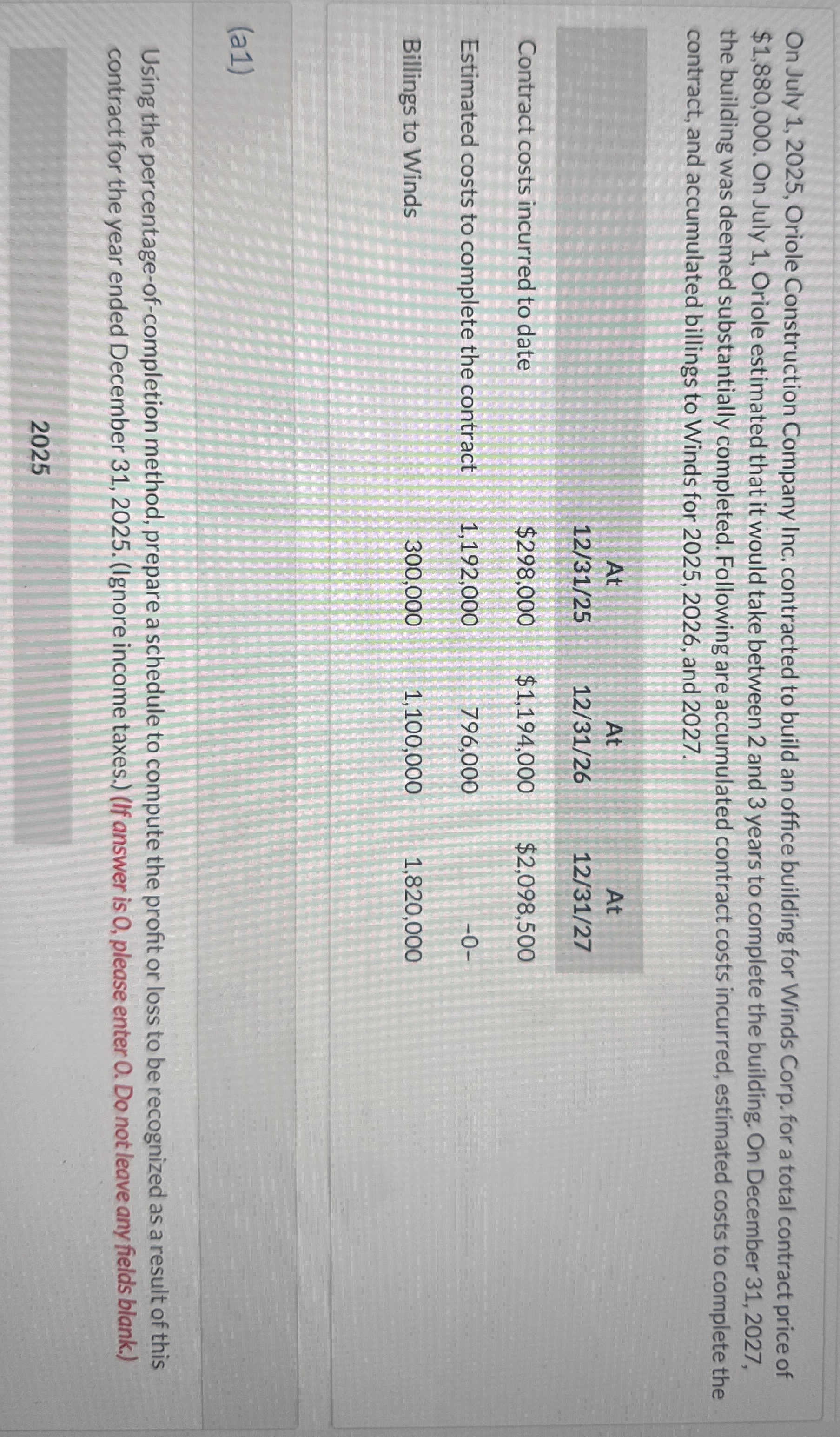 On July 1 , 2 0 2 5 , Oriole Construction Company