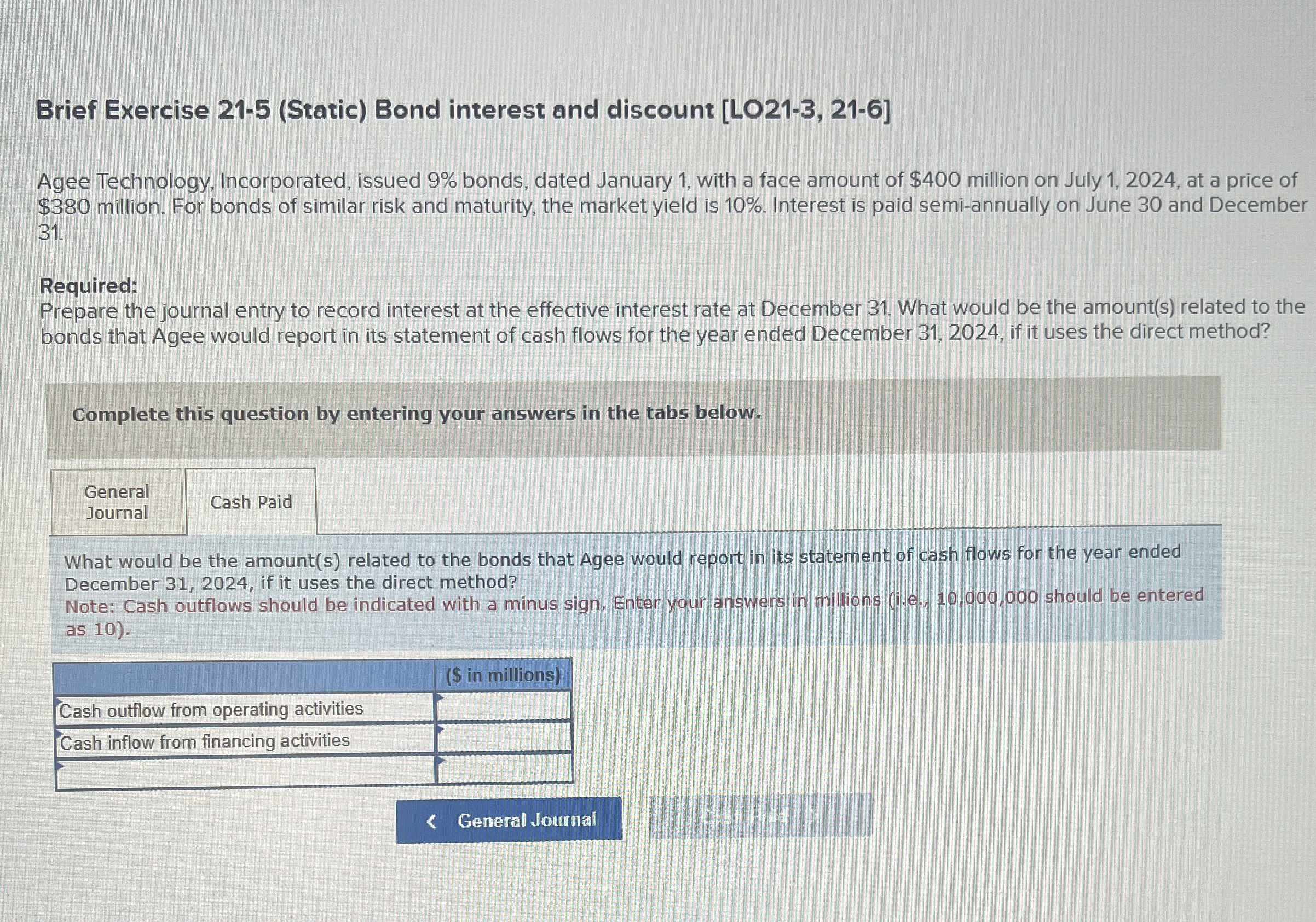 Brief Exercise 2 1 - 5 ( Static ) Bond interest