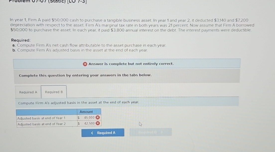 In year 1 , Firm A paid $ 5 0 , 0 0 0 cash to