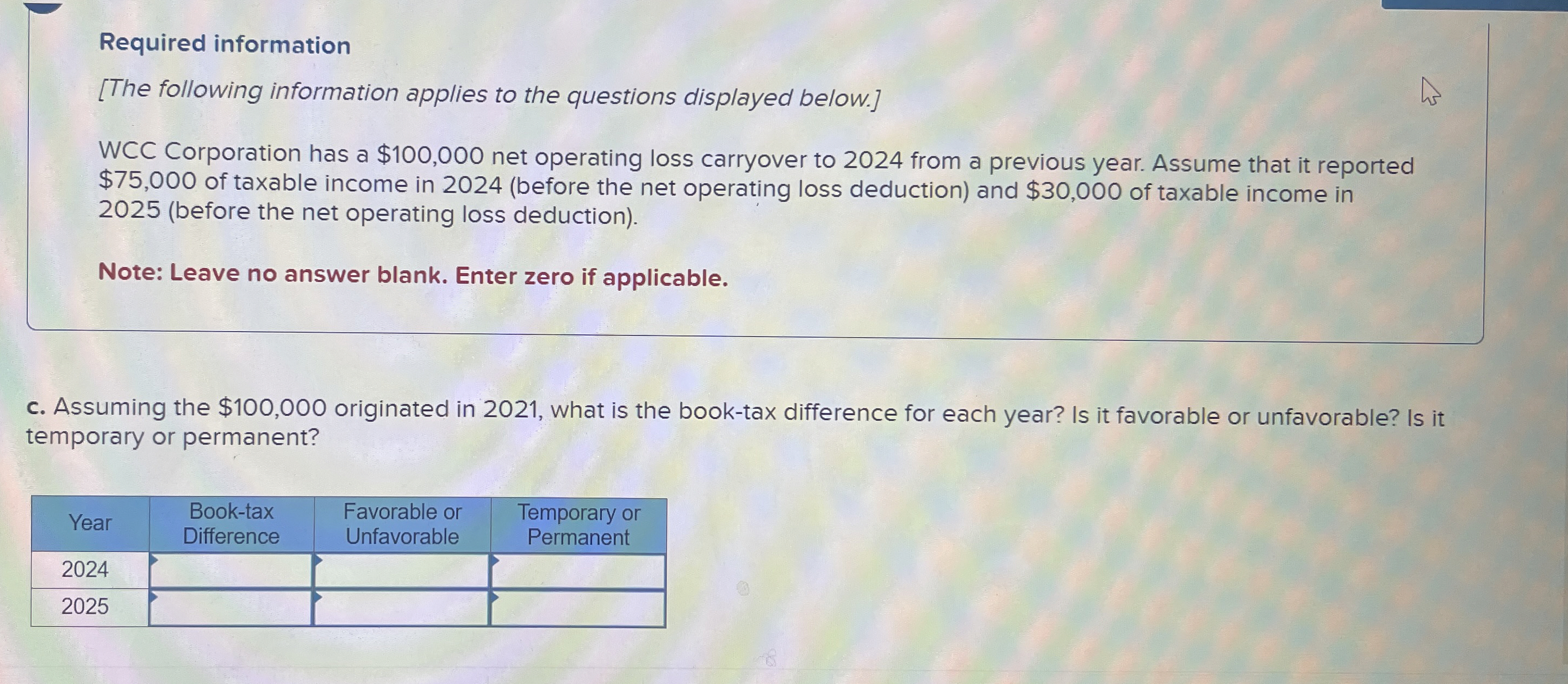 Required information [ The following information