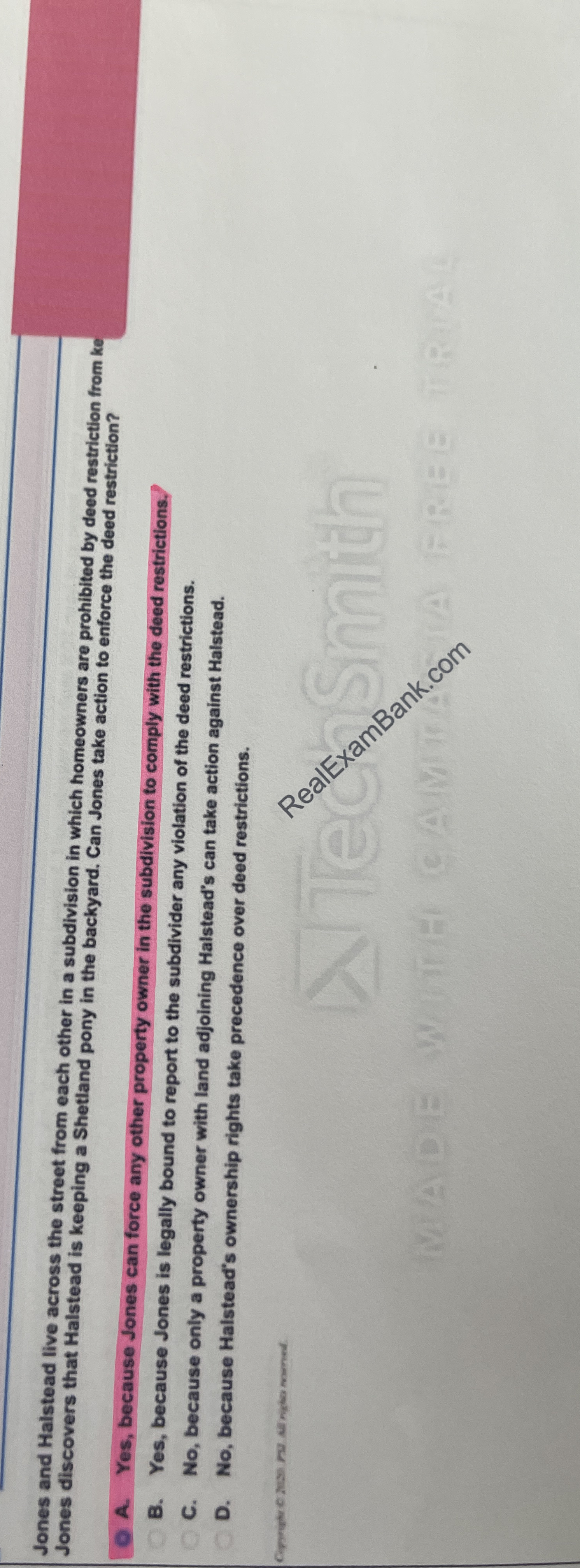 Jones and Halstead live across the street from