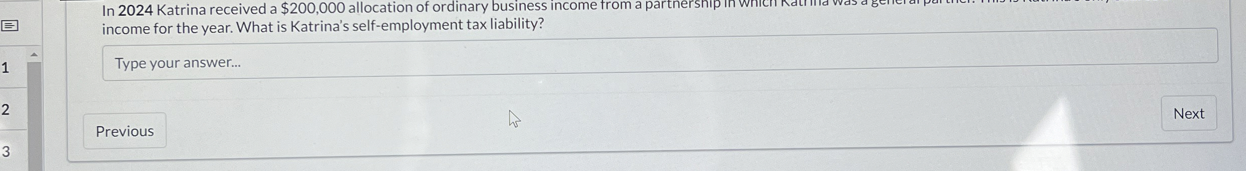 income for the year. What is Katrina's self -
