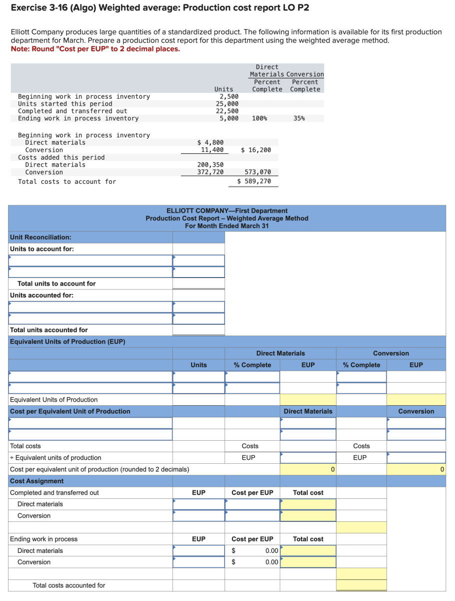Exercise 3 - 1 6 ( Algo ) Weighted average: