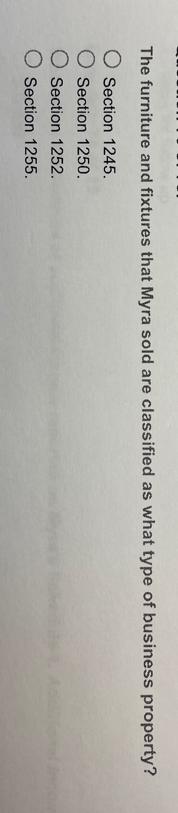 The furniture and fixtures that Myra sold are