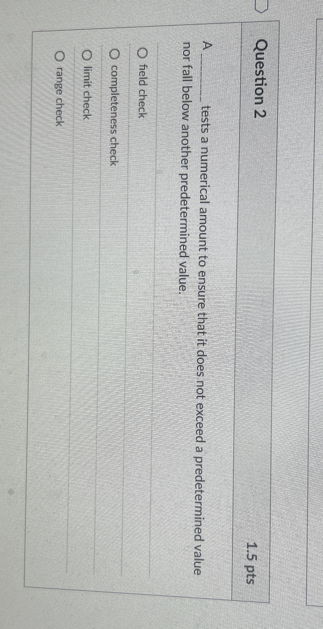 Question 2 1 . 5 pts A q , tests a numerical
