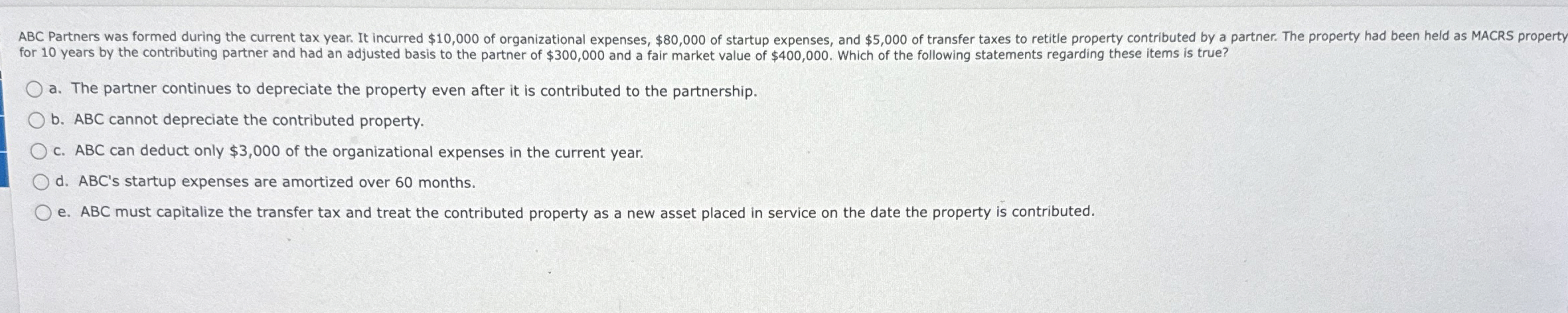 for 1 0 years by the contributing partner and had