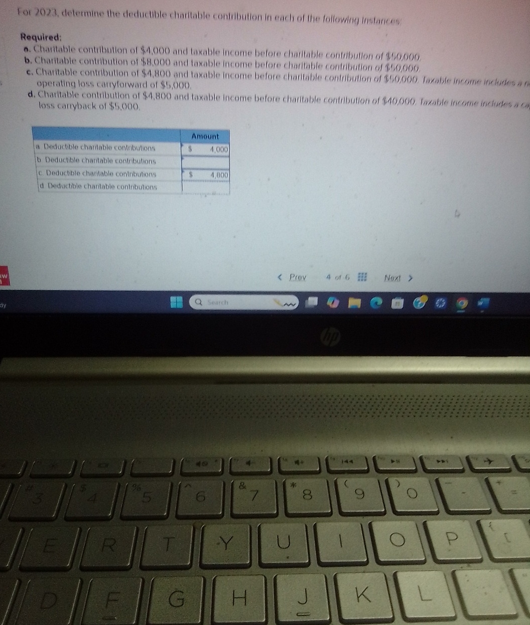 For 2 0 2 3 , determine the deductible charitable