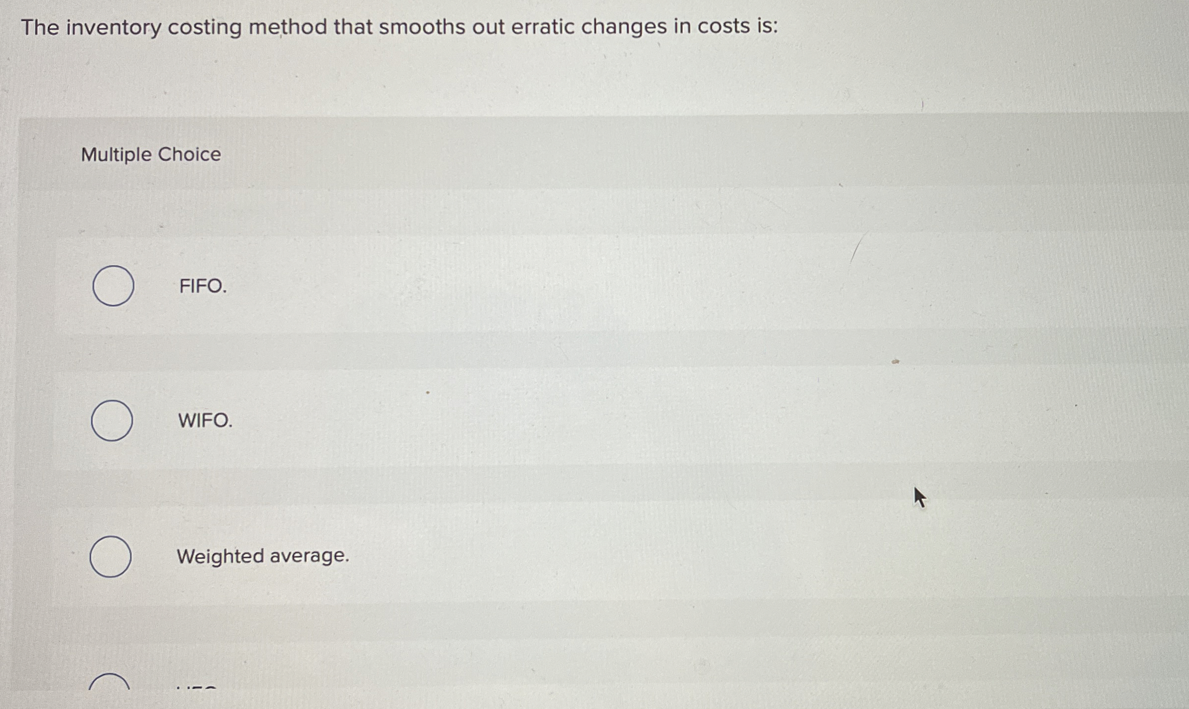 The inventory costing method that smooths out