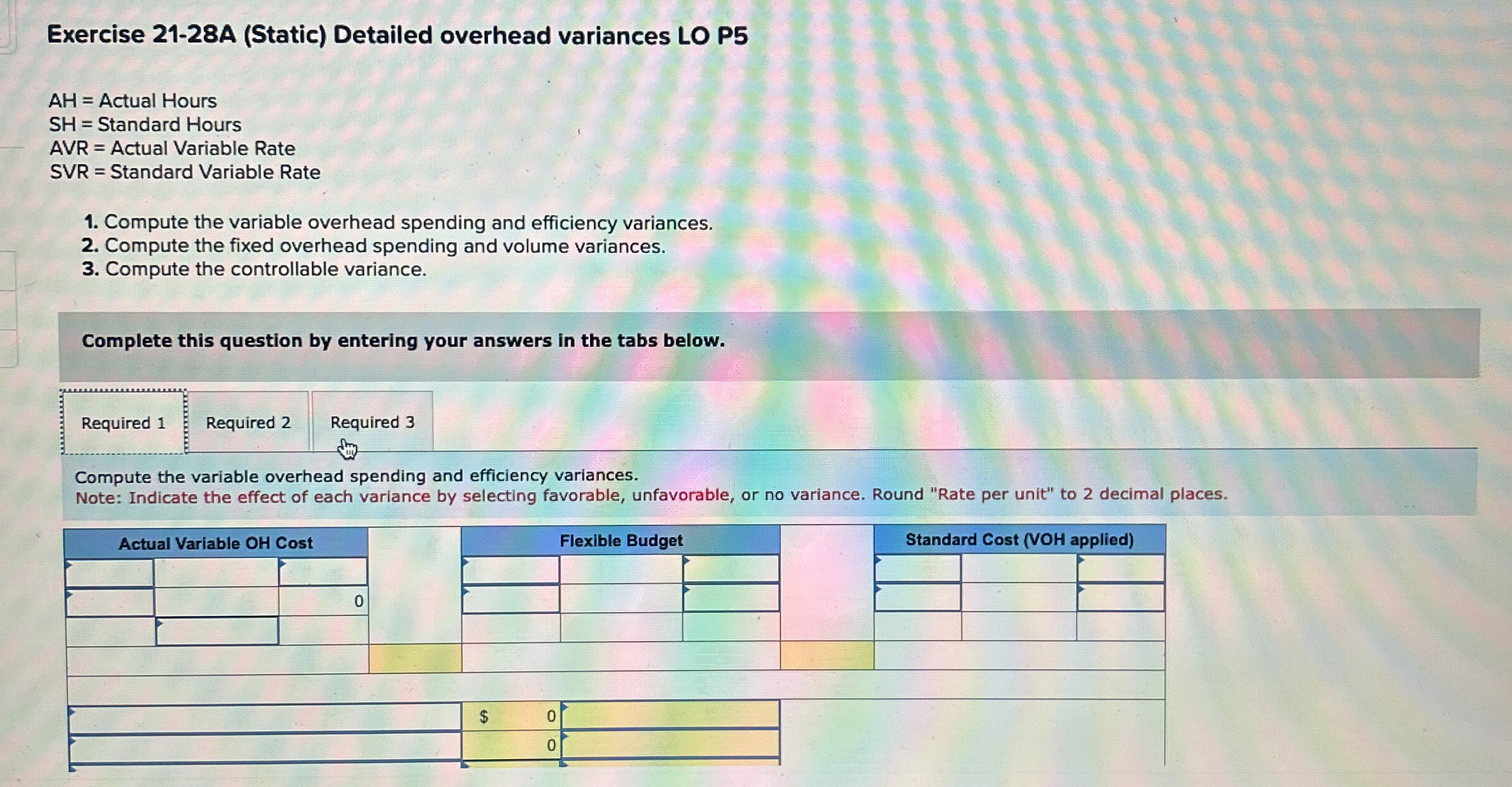 Exercise 2 1 - 2 8 A ( Static ) Detailed overhead
