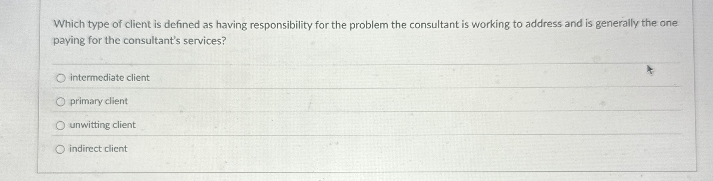Which type of client is defined as having