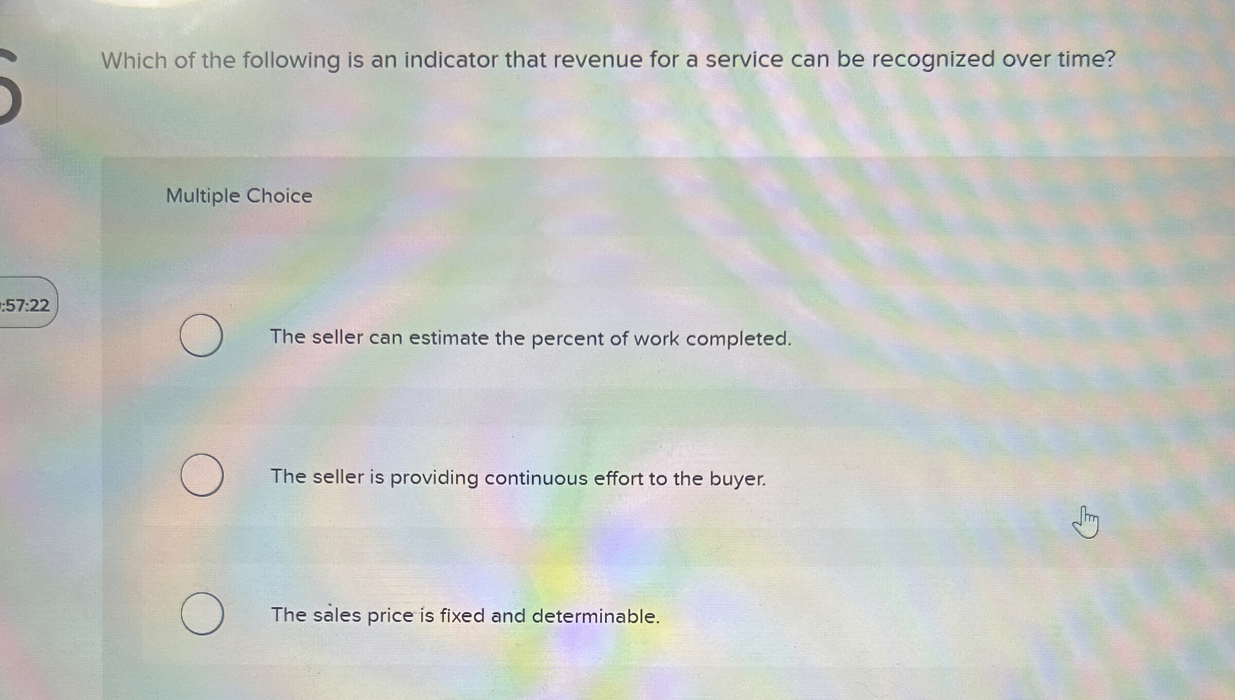 Which of the following is an indicator that