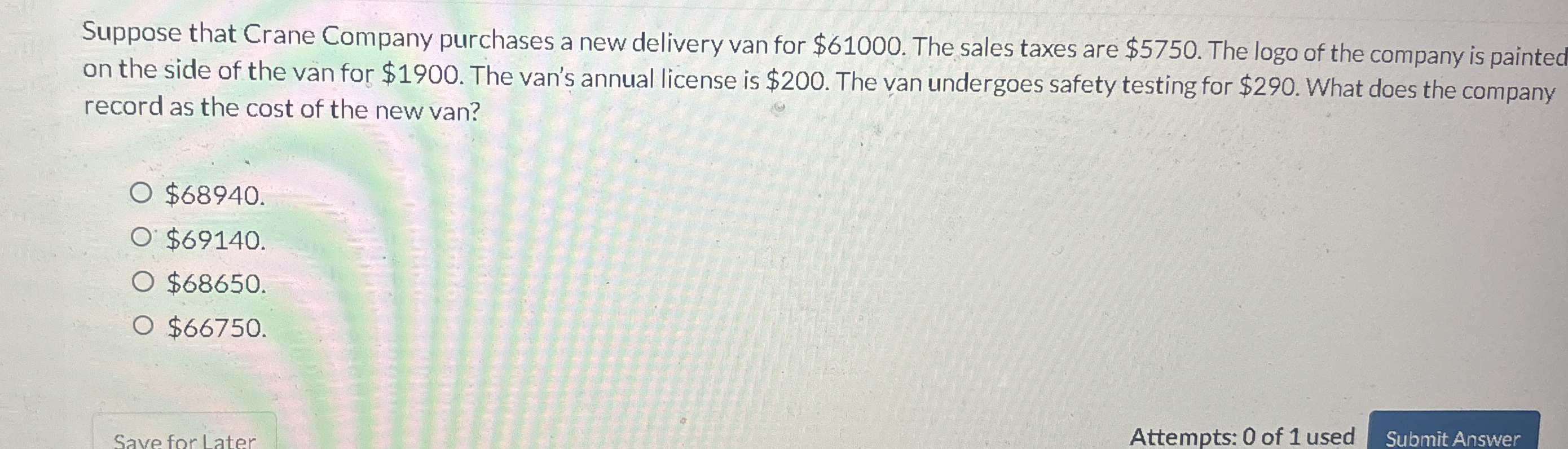 Suppose that Crane Company purchases a new