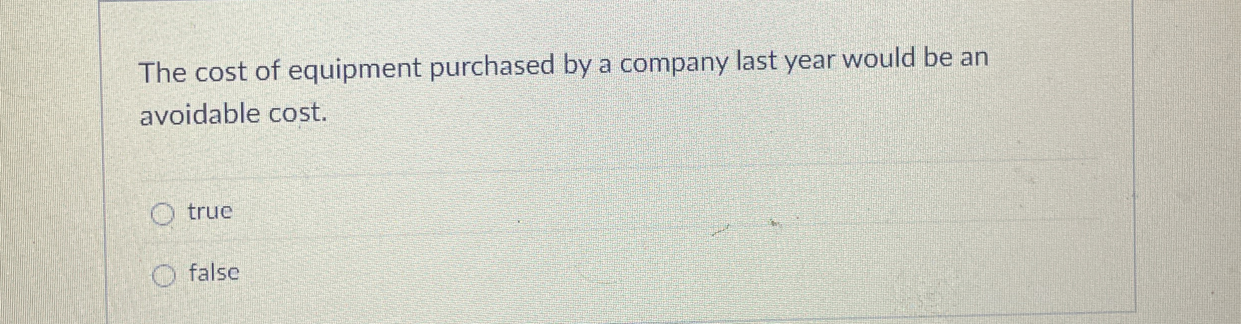 The cost of equipment purchased by a company last