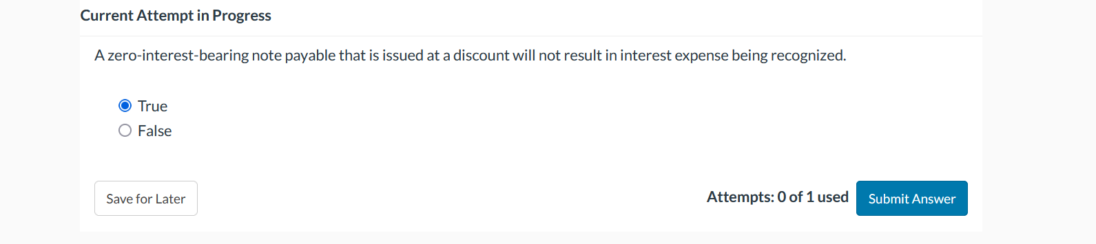 Current Attempt in Progress A zero - interest -