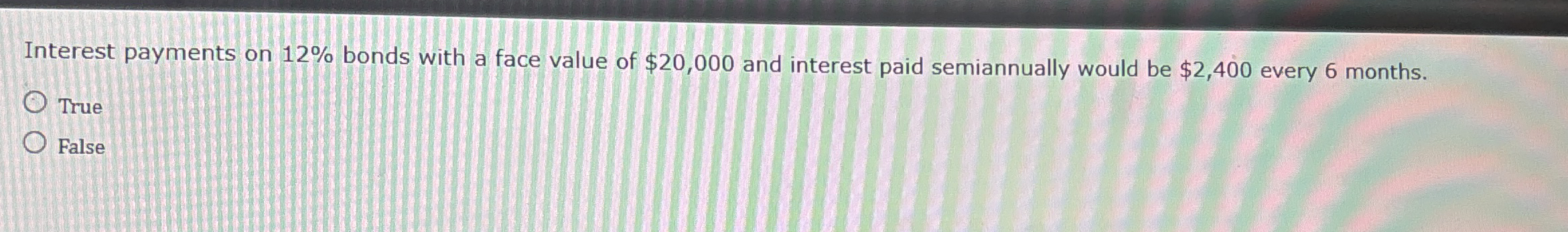 Interest payments on 1 2 % bonds with a face