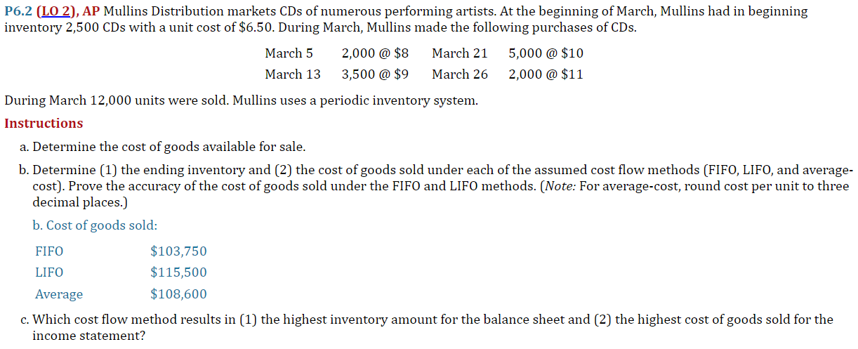 P 6 . 2 ( LO 2 ) , AP Mullins Distribution