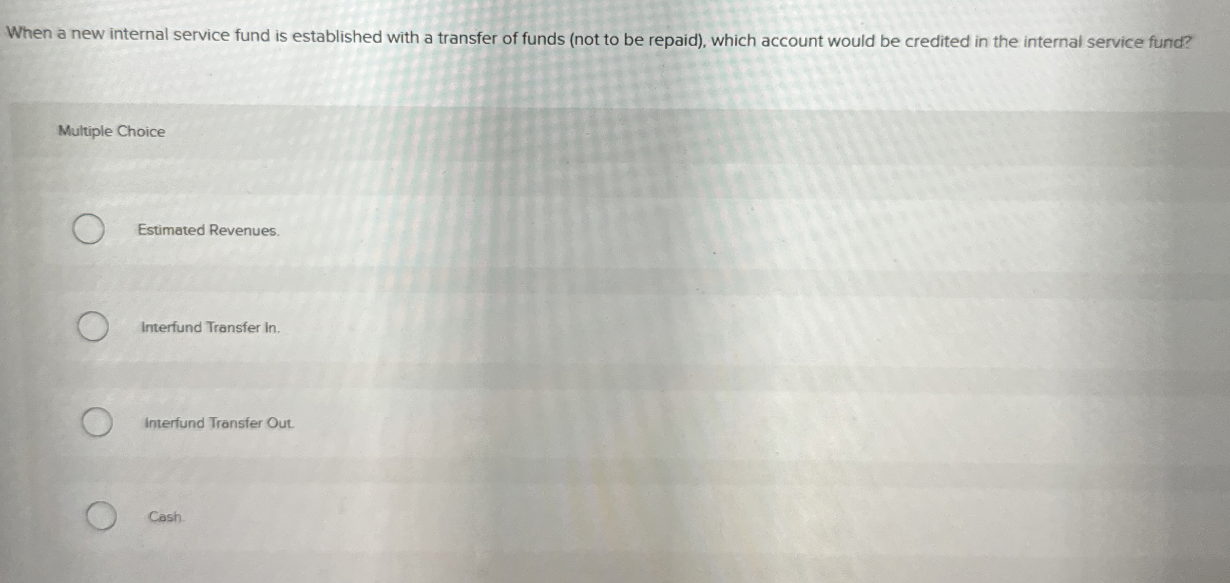 When a new internal service fund is established