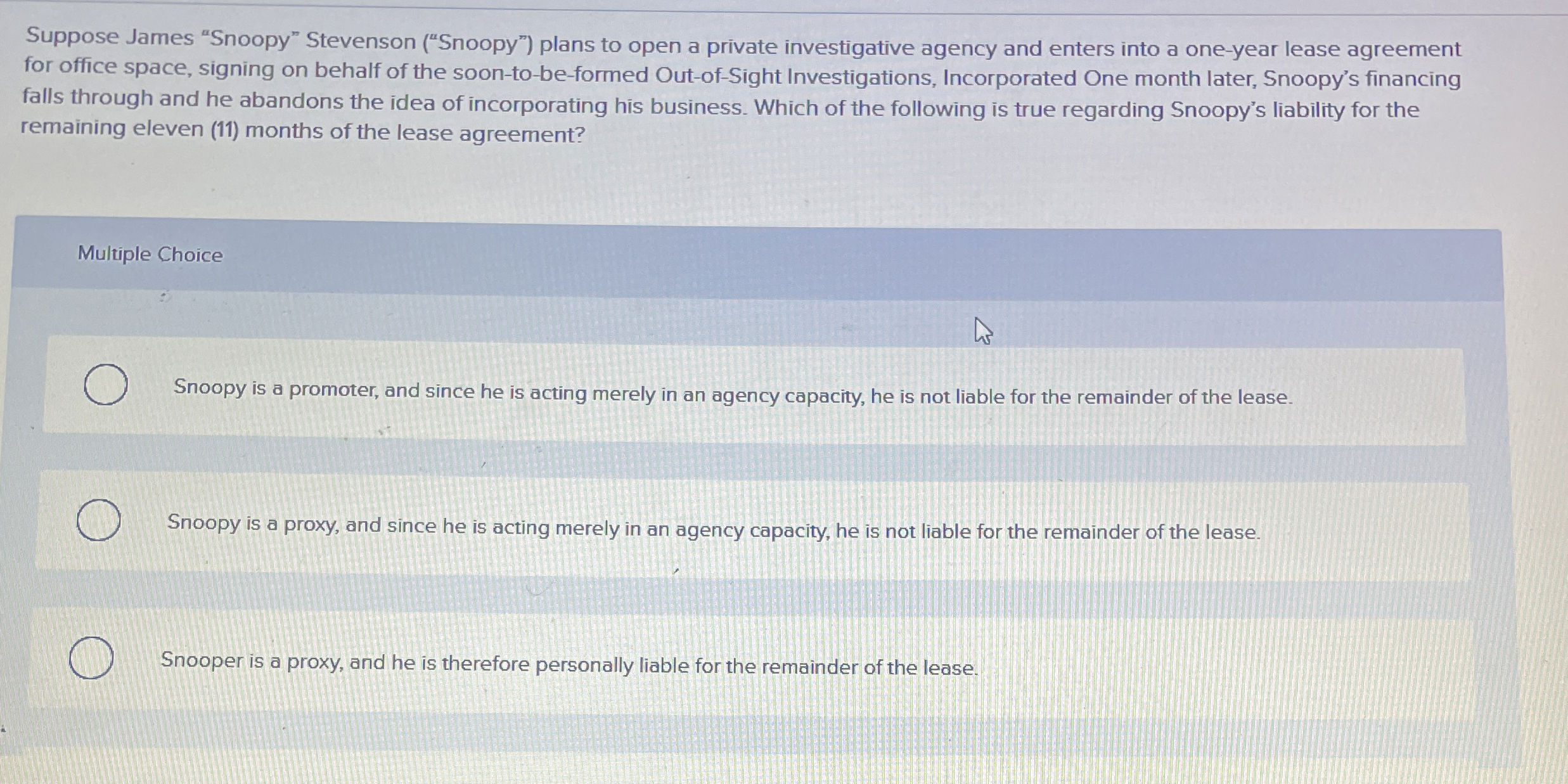 Suppose James "Snoopy" Stevenson ( " Snoopy " )