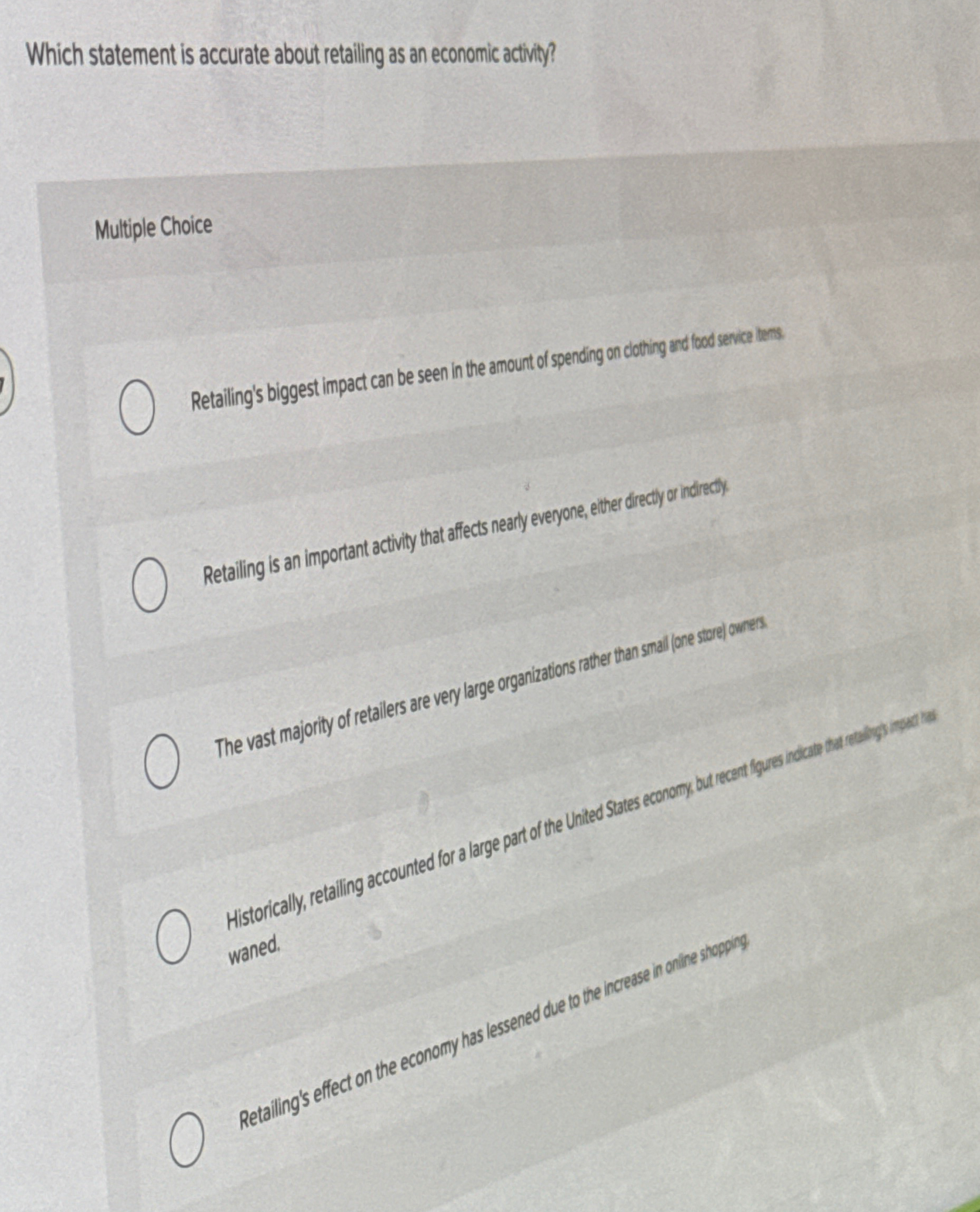 Which statement is accurate about retaliling as