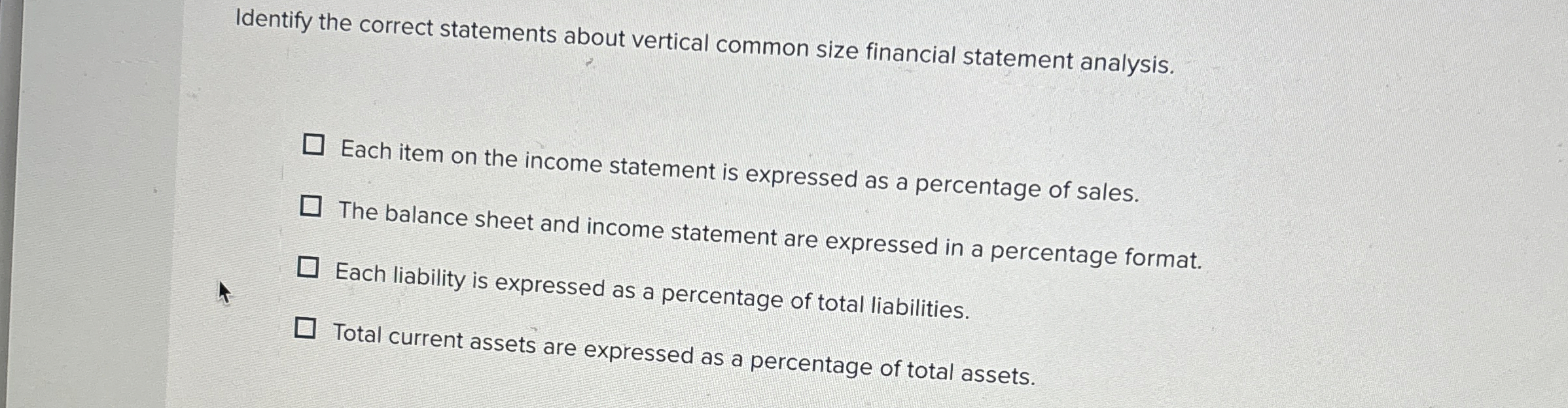 Identify the correct statements about vertical